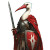 Armored Stork Warrior Vinyl Car Decal Sticker – Waterproof & UV-Resistant 8"