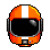 Orange Helmet Vinyl Car Decal Sticker – Waterproof & UV-Resistant 8"
