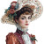 Victorian Woman Painting Vinyl Car Decal Sticker – Waterproof & UV-Resistant 8"