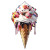 Retro Ice Cream Cone Vinyl Car Decal Sticker – Waterproof & UV-Resistant 8"