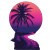 Neon Palm Silhouette Vinyl Car Decal Sticker – Waterproof & UV-Resistant 8"