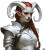 White Tiefling Warrior Vinyl Car Decal Sticker – Waterproof & UV-Resistant 8"