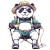Adventurous Panda Vinyl Car Decal Sticker – Waterproof & UV-Resistant 8"