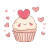 Kawaii Valentine Cupcake Vinyl Car Decal Sticker – Waterproof & UV-Resistant 8"