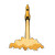 Gold Rocket Launching Vinyl Car Decal Sticker – Waterproof & UV-Resistant 8"