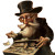 Scary Rabbi Playing Vinyl Car Decal Sticker – Waterproof & UV-Resistant 8"
