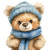 Winter Teddy Bear Vinyl Car Decal Sticker – Waterproof & UV-Resistant 8"