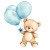 Cute Bear Balloons V2 Vinyl Car Decal Sticker – Waterproof & UV-Resistant 8"