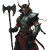 Tiefling Warrior V13 Vinyl Car Decal Sticker – Waterproof & UV-Resistant 8"