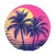 Vaporwave Sunset Logo Vinyl Car Decal Sticker – Waterproof & UV-Resistant 8"