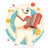Cheerful Disney Polar Bear Vinyl Car Decal Sticker – Waterproof & UV-Resistant 8"