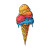 Neo-Futurist Ice Cream V2 Vinyl Car Decal Sticker – Waterproof & UV-Resistant 8"
