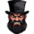 Angry Top Hat Man Vinyl Car Decal Sticker – Waterproof & UV-Resistant 8"