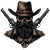Skeleton Cowboy Head Vinyl Car Decal Sticker – Waterproof & UV-Resistant 8"