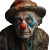 Melancholic Clown Portrait Vinyl Car Decal Sticker – Waterproof & UV-Resistant 8"