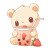 Korilakkuma Drinking Tea Vinyl Car Decal Sticker – Waterproof & UV-Resistant 8"