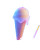 Neon Ice Cream V2 Vinyl Car Decal Sticker – Waterproof & UV-Resistant 8"