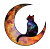 Moon Cat Silhouette Vinyl Car Decal Sticker – Waterproof & UV-Resistant 8"