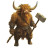 Highland Minotaur Barbarian Vinyl Car Decal Sticker – Waterproof & UV-Resistant 8"