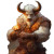 Snowy Minotaur Warrior Vinyl Car Decal Sticker – Waterproof & UV-Resistant 8"