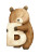 Bear Hugging B Vinyl Car Decal Sticker – Waterproof & UV-Resistant 8"
