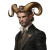 Distinguished Satyr Portrait Vinyl Car Decal Sticker – Waterproof & UV-Resistant 8"