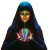 Futuristic Rainbow Nun Vinyl Car Decal Sticker – Waterproof & UV-Resistant 8"