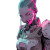 Cyborg Female Operator Vinyl Car Decal Sticker – Waterproof & UV-Resistant 8"