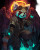 Steampunk Red Panda Cherub Vinyl Car Decal Sticker – Waterproof & UV-Resistant 8"
