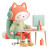 Stylized Fox Workstation Vinyl Car Decal Sticker – Waterproof & UV-Resistant 8"