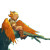 Sleeping Orange Harpy Vinyl Car Decal Sticker – Waterproof & UV-Resistant 8"