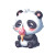 Chibi Panda Eating Ice Cream Vinyl Car Decal Sticker – Waterproof & UV-Resistant 8"