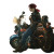 Muscular Female Biker Vinyl Car Decal Sticker – Waterproof & UV-Resistant 8"
