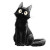 Cartoon Black Cat Vinyl Car Decal Sticker – Waterproof & UV-Resistant 8"