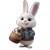 Cute White Rabbit V3 Vinyl Car Decal Sticker – Waterproof & UV-Resistant 8"