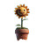 Smiling Sunflower Pot Vinyl Car Decal Sticker – Waterproof & UV-Resistant 8"
