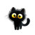 Cute Black Cat V3 Vinyl Car Decal Sticker – Waterproof & UV-Resistant 8"