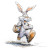Easter Bunny Fetching Eggs Vinyl Car Decal Sticker – Waterproof & UV-Resistant 8"