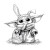 Baby Yoda Bunny Vinyl Car Decal Sticker – Waterproof & UV-Resistant 8"