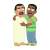 Indian Men Hugging Vinyl Car Decal Sticker – Waterproof & UV-Resistant 8"