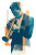 Trumpet Player Portrait Vinyl Car Decal Sticker – Waterproof & UV-Resistant 8"