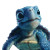 Indigo Smiling Turtle Vinyl Car Decal Sticker – Waterproof & UV-Resistant 8"
