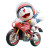 Doraemon On Ducati Vinyl Car Decal Sticker – Waterproof & UV-Resistant 8"