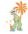 Miami Flower Mascot Vinyl Car Decal Sticker – Waterproof & UV-Resistant 8"