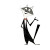 1950S Cat Illustration Vinyl Car Decal Sticker – Waterproof & UV-Resistant 8"