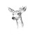 Cute Deer Head Vinyl Car Decal Sticker – Waterproof & UV-Resistant 8"