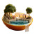 Orange Miniature Landscape V2 Vinyl Car Decal Sticker – Waterproof & UV-Resistant 8"