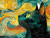 Van Gogh Cat Vinyl Car Decal Sticker – Waterproof & UV-Resistant 8"