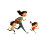 Mother And Children Running Vinyl Car Decal Sticker – Waterproof & UV-Resistant 8"