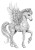 Baby Pegasus Lineart Vinyl Car Decal Sticker – Waterproof & UV-Resistant 8"
